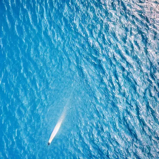 Prompt: a photo of the ocean and a blue whale coming up for air photography high - quality beautiful