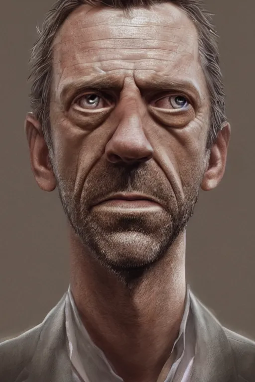 Prompt: cinematic portrait of Dr House. Centered, uncut, unzoom, symmetry. character illustration. Surreal render, ultra realistic, zenith view. Polished. Inspired by patricio clarey, heidi taillefer scifi painter glenn brown. Extremely ornated. artstation, cgsociety, unreal engine, ray tracing, detailed illustration, hd, 4k, digital art, overdetailed art. Dslr, tiltshift, dof. 64megapixel. complementing colors. Trending on artstation, deviantart,