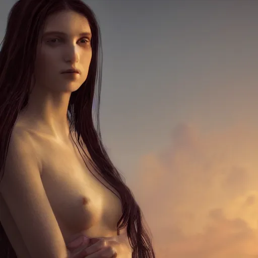 Image similar to photographic portrait of a stunningly beautiful gothic female in soft dreamy light at sunset, by edward robert hughes, annie leibovitz and steve mccurry, david lazar, jimmy nelsson, breathtaking, 8 k resolution, extremely detailed, beautiful, establishing shot, artistic, hyperrealistic, beautiful face, octane render