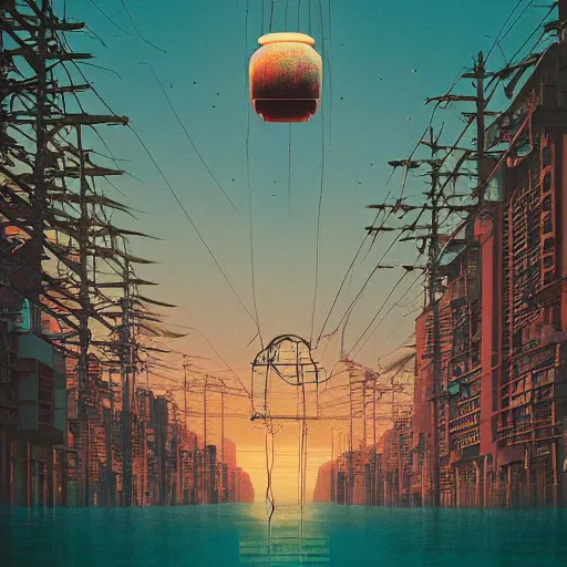 Image similar to a enormous giant head floating above rio de janeiro by simon stalenhag, intricate, award winning, cinematic,