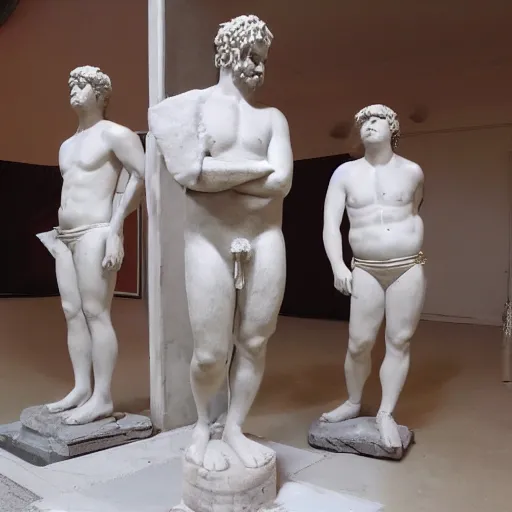 Image similar to tim and eric as roman statues photograph