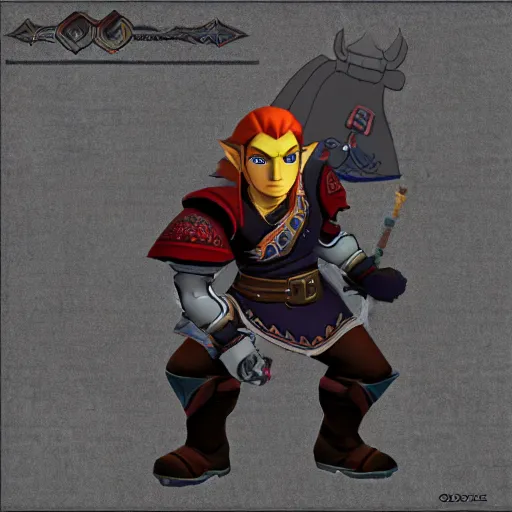 Prompt: Ganondorf from ocarina of time in final fantasy 7 style, 3d, old graphic, ps1 style