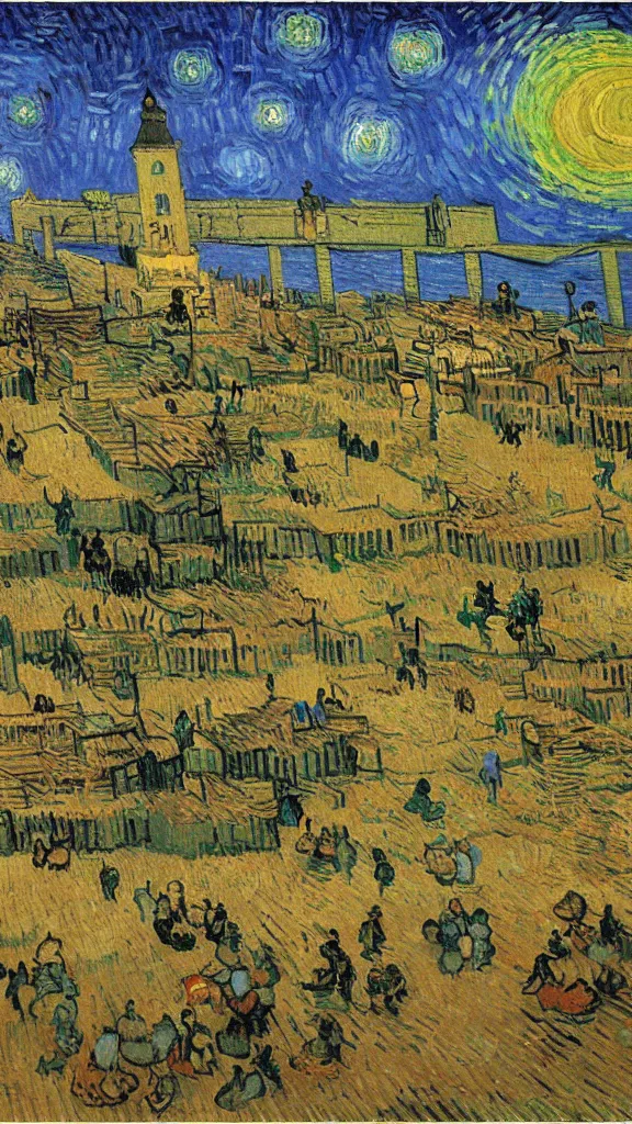 Image similar to vincent van gogh painting of ahwaz city