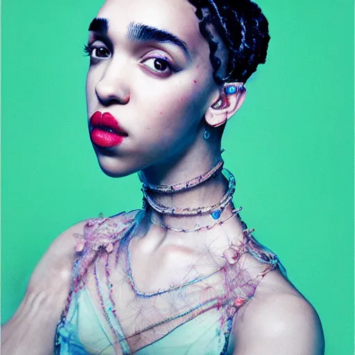 Prompt: fka twigs portrait by james jean and Jason Chan