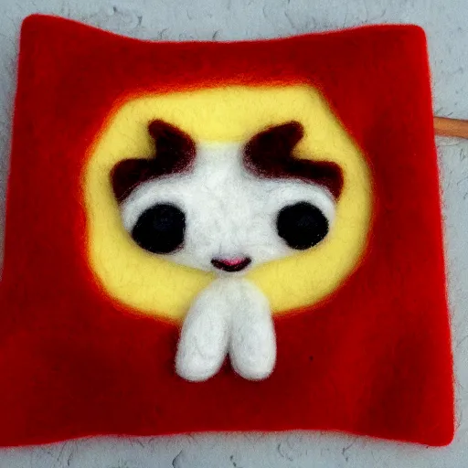 Image similar to a needle felted pyra, needle felting art.