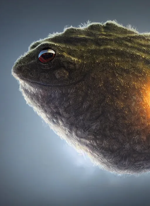Prompt: hyperrealism, detailed textures, photorealistic 3 d, a massive hovering frog emerging from a fluffy cloud catching a giant house fly, ultra realistic, cinematic, intricate, cinematic light, concept art, illustration, art station, unreal engine 8 k
