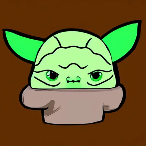 Prompt: kawaii yoda, 2d icon, trending on deviantart