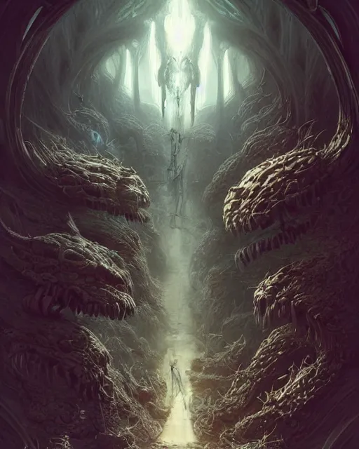 Image similar to The last enemy that shall be destroyed is death, full body image, artwork by artgerm, Luminism, Behance HD, D&D, extraordinary phenomenon, fantasy, intricately detailed, elegant, digital painting, smooth, sharp focus, art by Greg Rutkowski, art by Ruth Asawa, art by Tim Burton, art by Ted Nasmith, art by H.R. Giger