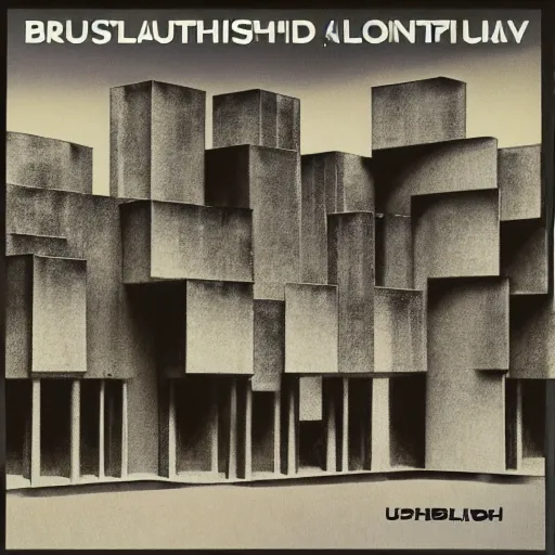 Prompt: brutalism unenthusiastic | album artwork, used lp ( 1 9 8 8 )