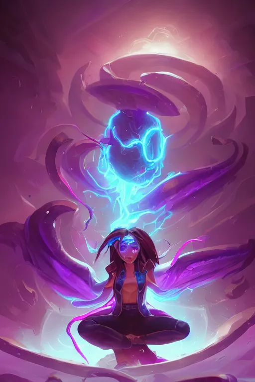 Prompt: vel'koz league of legends wild rift hero champions arcane magic digital painting bioluminance alena aenami artworks in 4 k design by lois van baarle by sung choi by john kirby artgerm and greg rutkowski and magali villeneuve mage fighter assassin