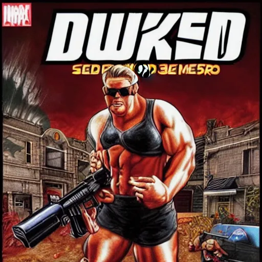 Image similar to Duke Nukem, Duke Nukem 90s cover art