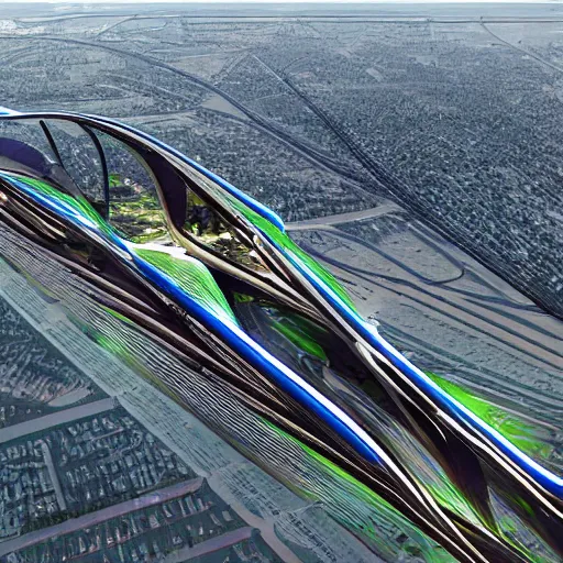 Prompt: DFW if Zaha Hadid designed it