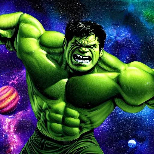 Prompt: the hulk in space painting 4k detail