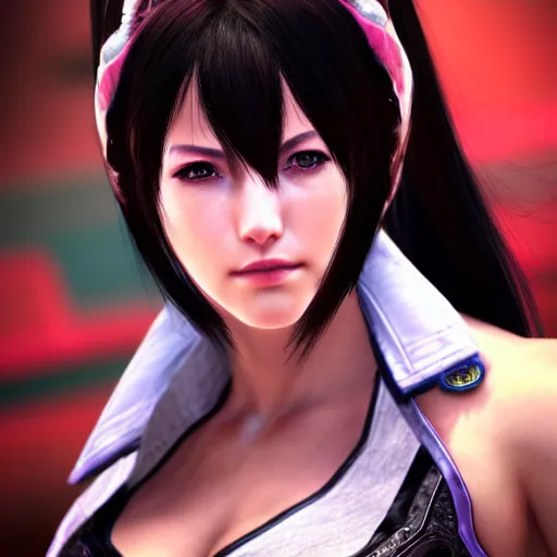 Image similar to beautiful portrait faces of females as tekken character