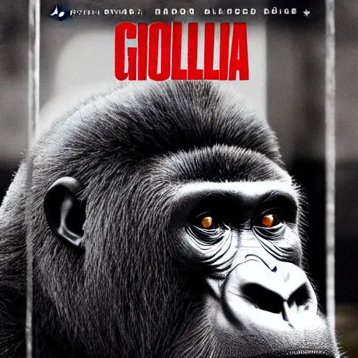 Prompt: a gorilla in a movie about a man with a beard, 8k , movie cover