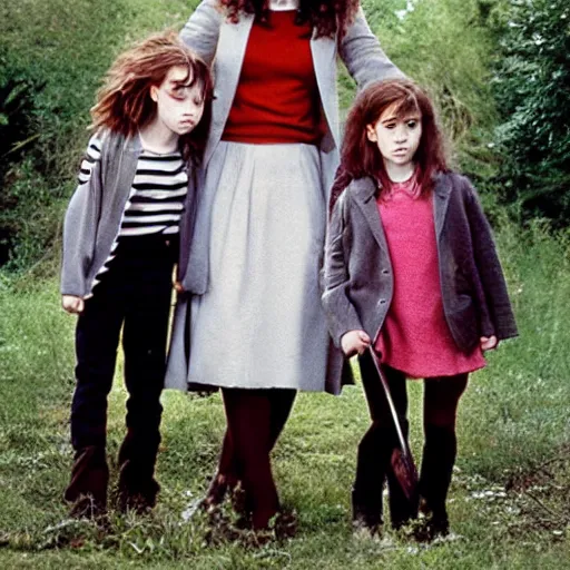 Prompt: hermione granger with her children, professional photo