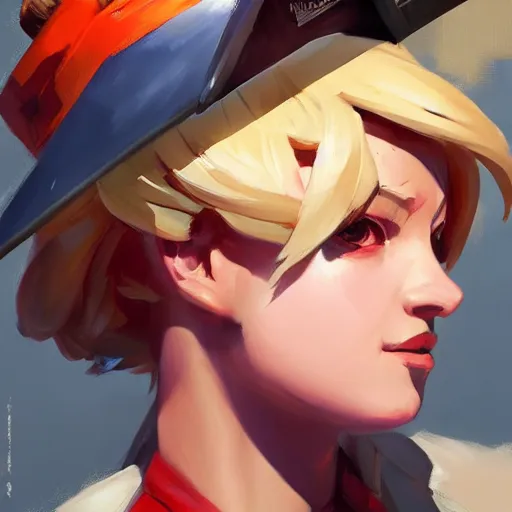 Image similar to greg manchess portrait painting of himiko toga as overwatch character, medium shot, asymmetrical, profile picture, organic painting, sunny day, matte painting, bold shapes, hard edges, street art, trending on artstation, by huang guangjian and gil elvgren and sachin teng