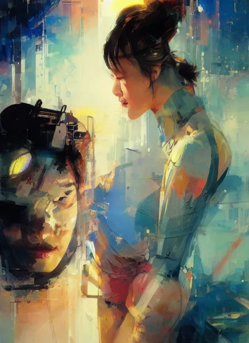 Image similar to Lee Jin-Eun by John Berkey and Vincent Di Fate, rule of thirds, seductive look, beautiful, in intergalactic hq, ethereal lighting, smooth, visually stunning