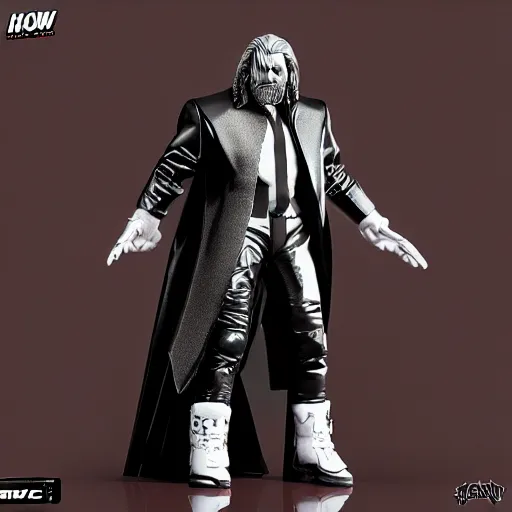 Image similar to Full body shot of a Triple H vinyl figure as a villain, 3d, high quality, depth of field, high contrast, 8k, concept art