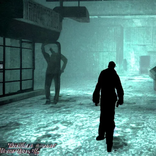 Image similar to among us crewmate enemy in silent hill for the ps 1