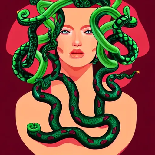 Image similar to medusa with sausages instead of snakes, sausage hair, photorealistic, illustration, intricate details, masterpiece