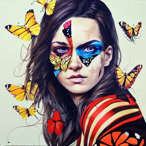 Prompt: butterfly by sandra chevrier, artstation, hd