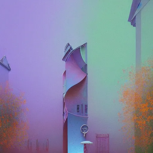 Prompt: beautiful colourful scene. digital artwork by vincent bons, beeple, michael whelan, remedios varo and gerardo dottori. grainy and rough. interesting pastel colour palette. beautiful light. oil and water colour based on high quality render.