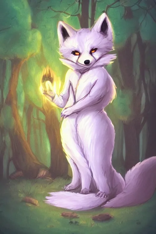 Prompt: a pretty medieval anthropomorphic fox with a fluffy tail in the forest, comic art, trending on furaffinity, cartoon, kawaii, backlighting, furry art!!!, warm shading, concept art, radiant light