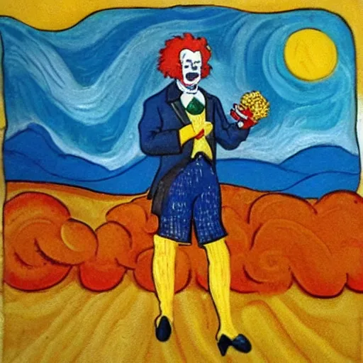 Prompt: ronald mcdonald, von gogh