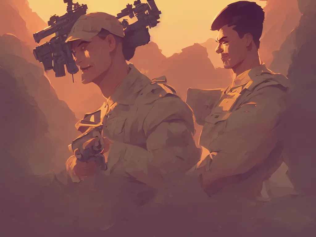 Image similar to soldier smooth face median photoshop filter cutout vector behance hd by jesper ejsing, by rhads, makoto shinkai and lois van baarle, ilya kuvshinov, rossdraws, illustration, art by ilya kuvshinov and gustav klimt