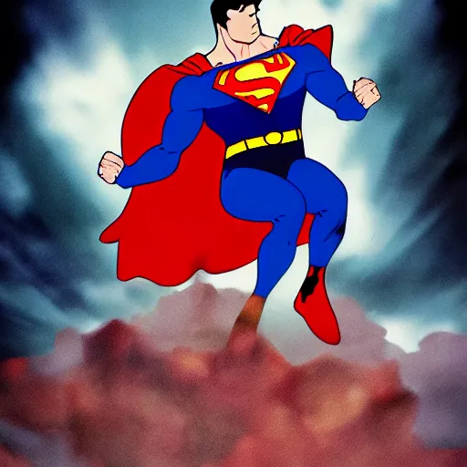 Prompt: superman punching through the earth