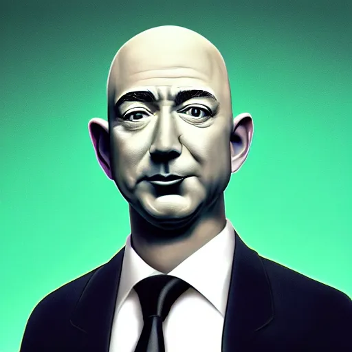 Image similar to Jeff Bezos Gorillaz album cover