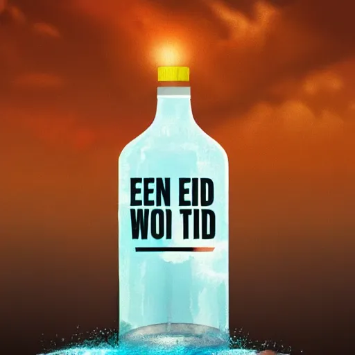 Prompt: the end of the world in a plastic bottle, trending on artstation