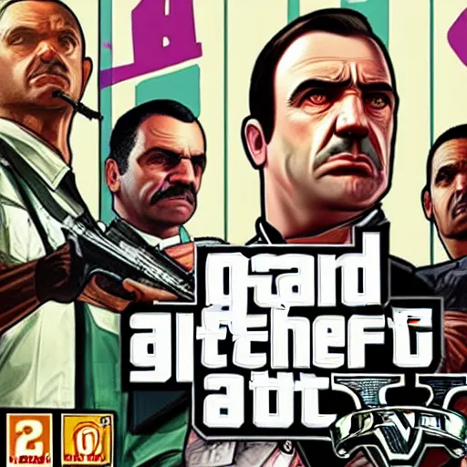 Image similar to Grand theft auto 5 cover art of hitler