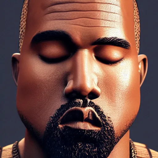 Image similar to kanye west face from the side, intricate, cgsociety, unreal engine, octane render, sharp focus, smooth, volumetric lighting, cinematic composition, artstation