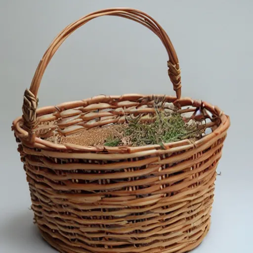 Prompt: basket made out of fingers
