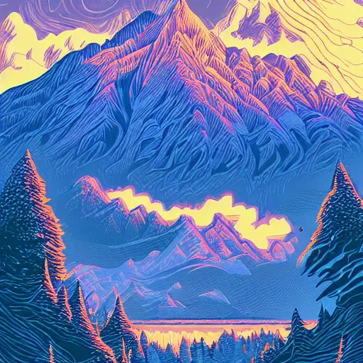 Image similar to Mountains by Dan Mumford