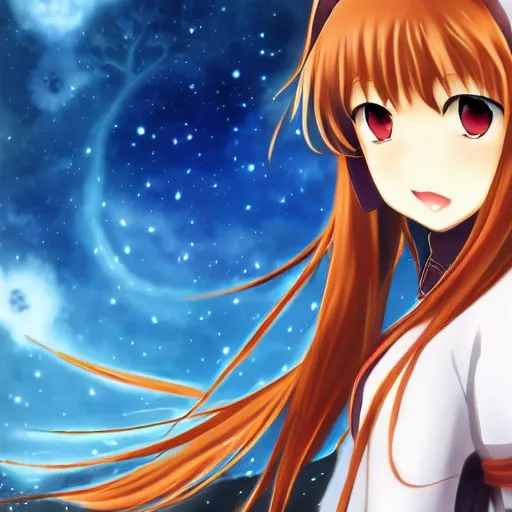 Image similar to The Spice&Wolf Anime | kenrou horo as Shoujo Protagonist | key visual, Pixiv