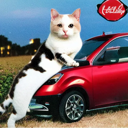 Image similar to promotional advertising photo of a cat car