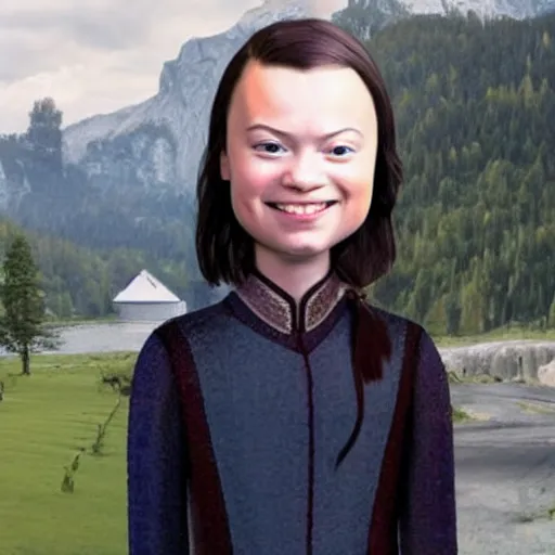 Prompt: lord farquaad with the face of greta thunberg