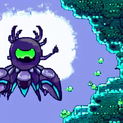 Image similar to hollow knight as a terraria boss