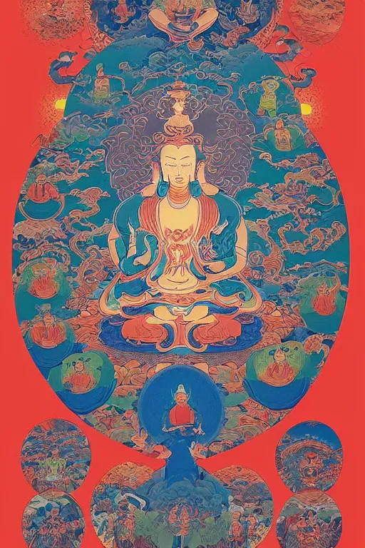 Prompt: “The Thangka of Infinite Gibberish by James Jean and Kilian Eng”