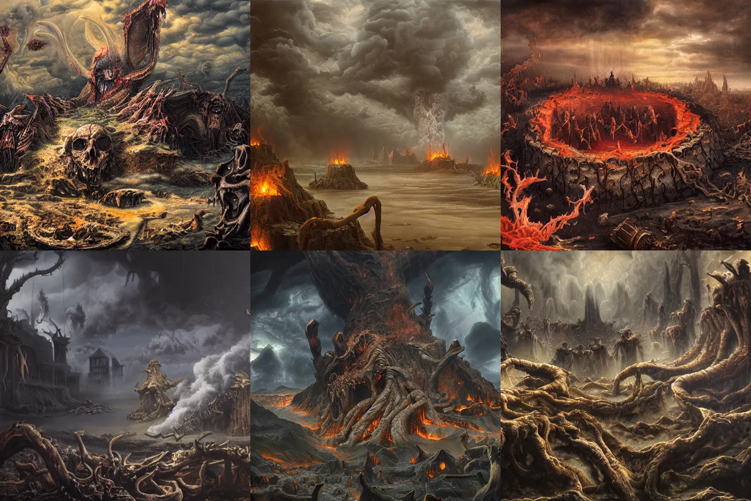 Prompt: A demonic cesspool of pure evil, hell, matte oil painting, highly detailed, astonishing detail