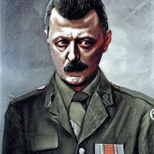 Prompt: Portrait of Igor Ivanovich Strelkov while he is calling for war total mobilization, photo-realistic, color image, 2K, highly detailed, bodyhorror by H.R.Giger, tends to have fractal structure