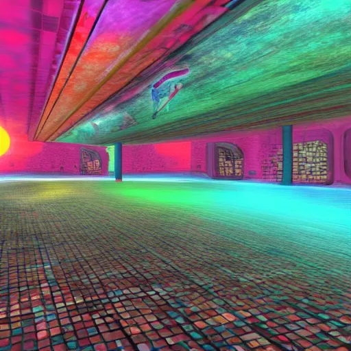 Image similar to nyc on lsd, psychedelic, unreal engine,