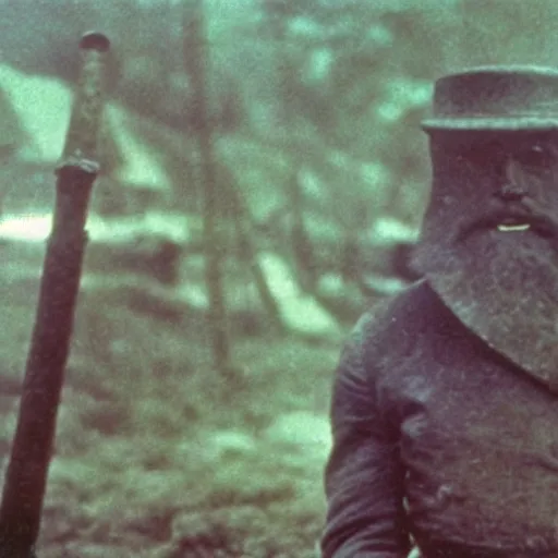 Image similar to ned kelly, close - up, hd color photo, epic action pose