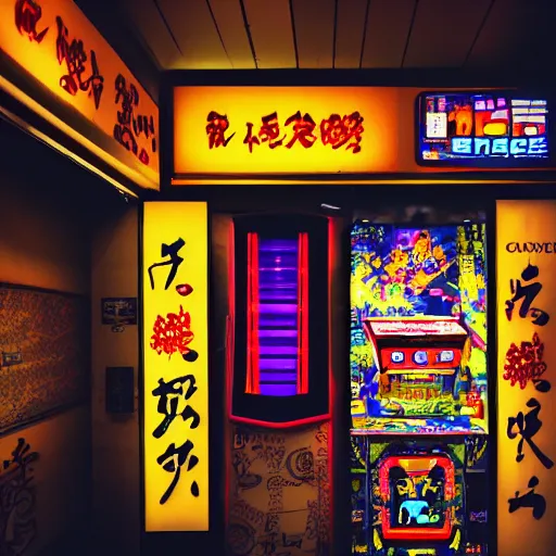 Image similar to liminal space, japanese arcade, eerie vibes, SCP