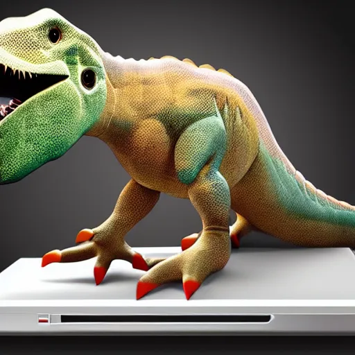 Image similar to dinosaur invented computer