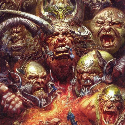 Image similar to art by donato giancola and bayard wu and gustav moreau and wayne barlowe, a fantasy cinematic close up shot of a dwarf berserker, fighting a horde of rats, warhammer, dnd, fighting monsters,