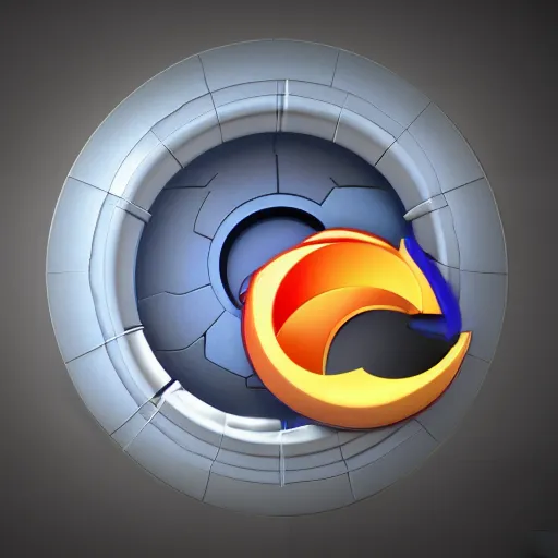 Prompt: circular token, video game power-up, called Increase Rate of Fire, similar to Mozilla Firefox logo, similar to Blender logo, octane render, 4K